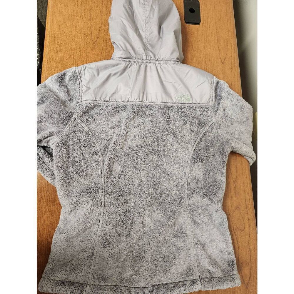 THE NORTH FACE WOMEN'S SILVER GRAY FULL ZIP FLEECE HOODED JACKET Sz SMALL - Picture 6 of 7